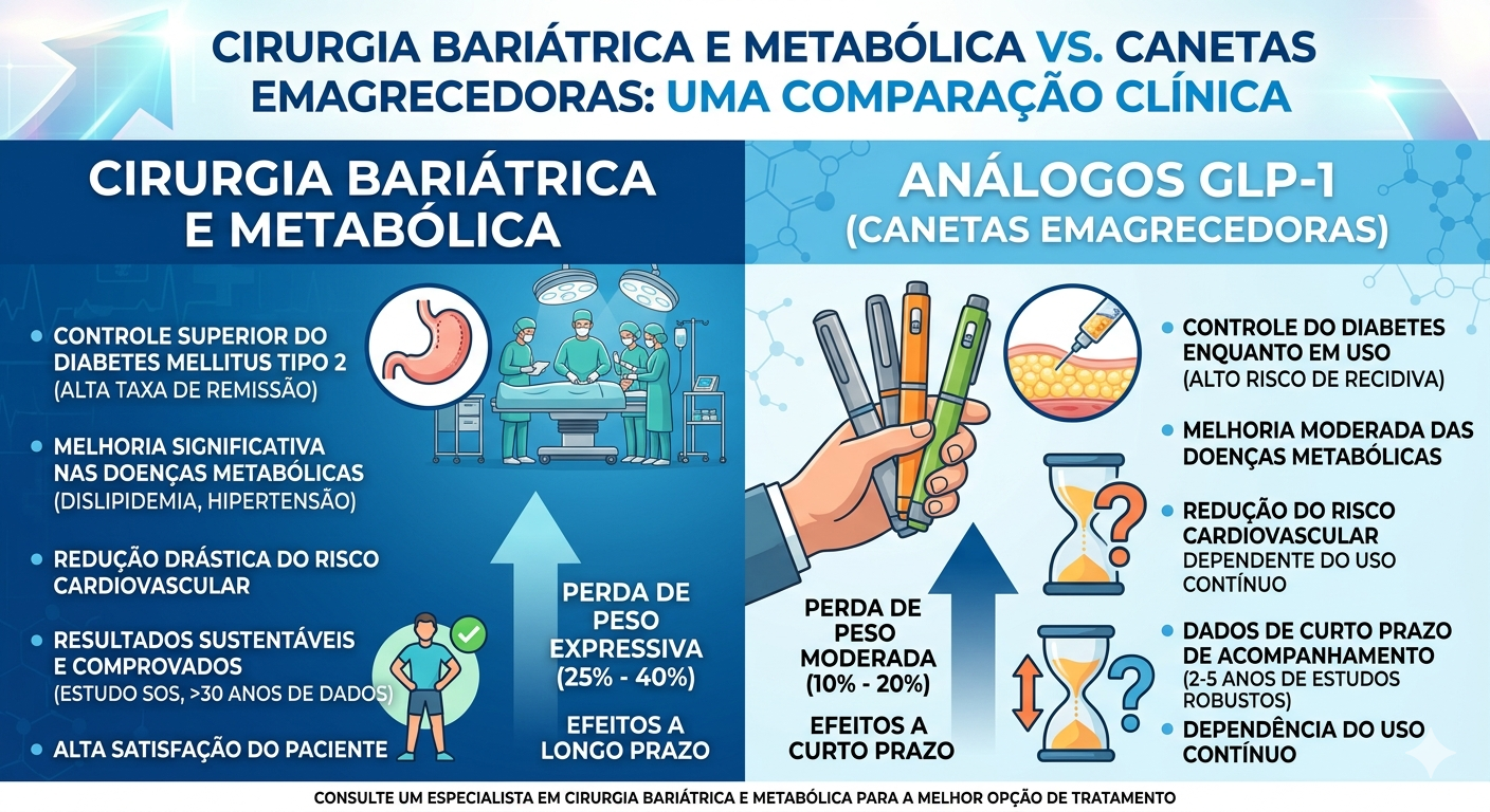 Cirurgia Bariátrica e Metabólica X Canetas Emagrecedoras: o que precisamos saber?